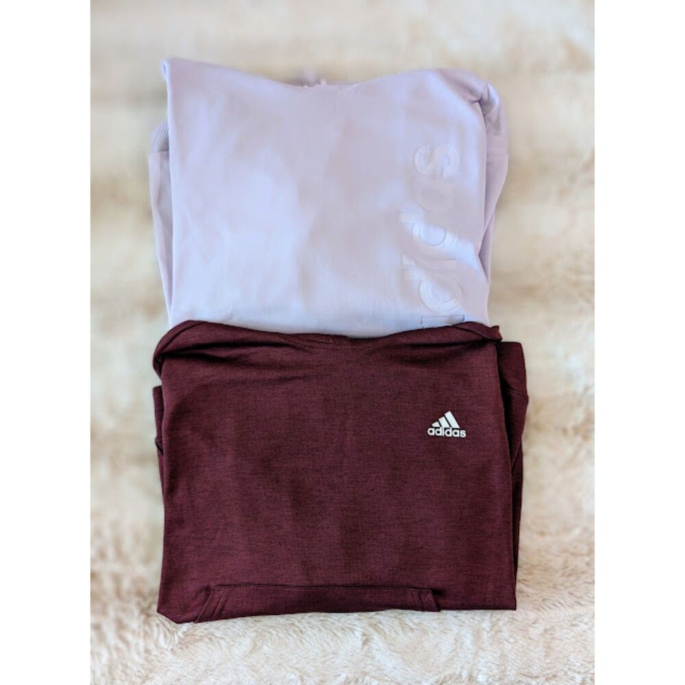 adidas Light Purple & Dark Red Hooded Sweatshirts Hoodies Women's Size XL